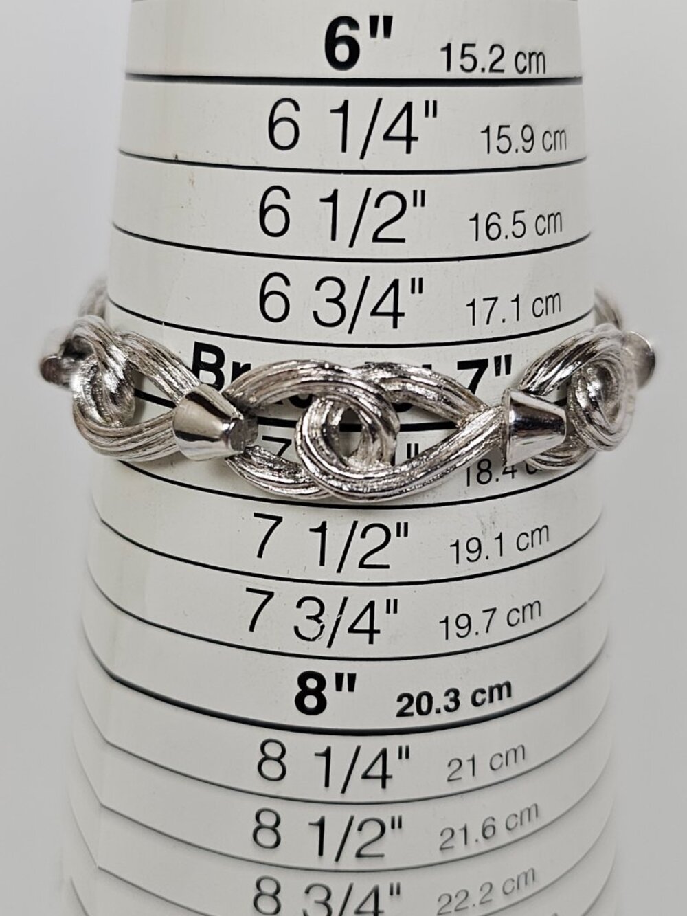 Vtg Monet MCM Bracelet Silver Tone Oval Textured Sculptural Rope Swirl Loop Link - Picture 10 of 13